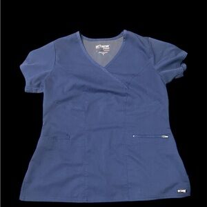 Grey's Anatomy Navy V-Neck Scrub Top Women’s Size Medium- stretch